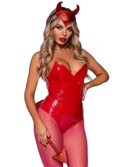 Leg Avenue Red Glitter Devil Headband And Pin-On Long Tail Set