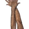 Leg Avenue Black Fishnet Rhinestone Gloves