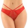 Fantasy Lingerie Bottoms Up Red Open-Back Diamond Thong