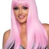 Leg Avenue Pink Straight Long Wig With Fringe -Online Sex toys shop 85364 a47729 hot pink regular 000