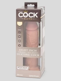 King Cock Elite Dual-Density Vibrating Realistic Dildo Flesh Tan 8 Inch -Online Sex toys shop 85472 a47808 flesh tan 006