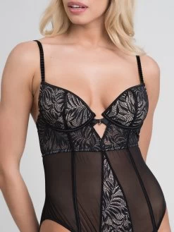 Lovehoney Parisienne Charm Black Lace Crotchless Teddy -Online Sex toys shop 85571 a47874 black regular 003