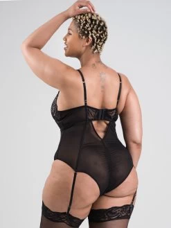 Lovehoney Plus Size Parisienne Charm Black Lace Crotchless Teddy -Online Sex toys shop 85573 a47874 black x size 003