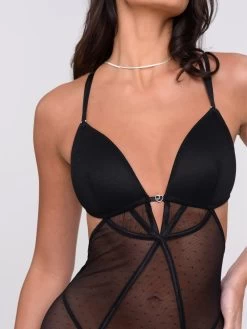 Lovehoney Secret Noir Sheer Spot Mesh Dress 9 Lovehoney Secret Noir Sheer Spot Mesh Dress -Online Sex toys shop 85580 a47880 black regular 003