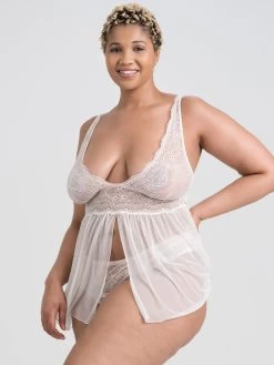 Lovehoney Plus Size Vintage Romance Sheer Ivory Lace Babydoll And Corset Set 10 Lovehoney Plus Size Vintage Romance Sheer Ivory Lace Babydoll And Corset Set -Online Sex toys shop 85590 a47884 ivory x size 003