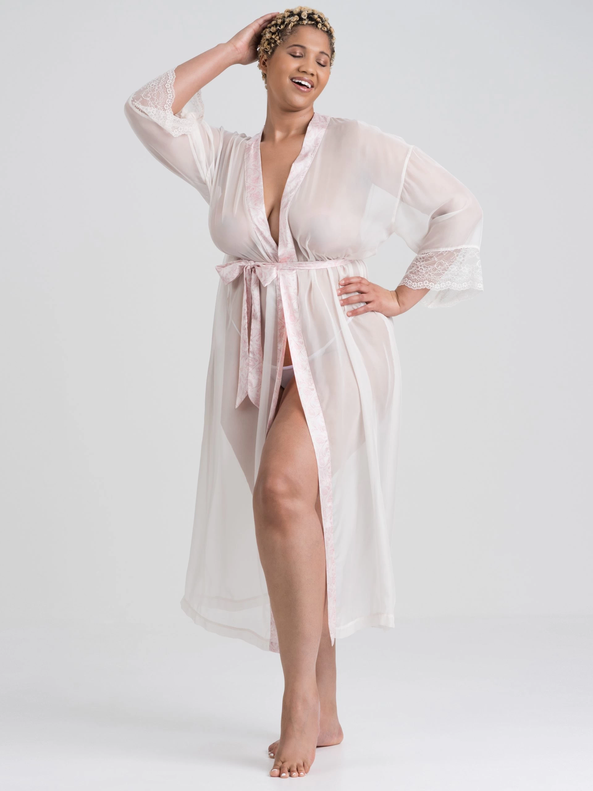 Lovehoney Plus Size Vintage Romance Sheer Ivory Lace Robe 3 Lovehoney Plus Size Vintage Romance Sheer Ivory Lace Robe