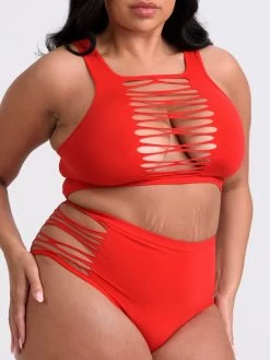 Lovehoney Plus Size Criss-Cross Red Bra Set -Online Sex toys shop 85629 a44815 red x size 002