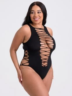 Lovehoney Plus Size Black Criss-Cross Teddy -Online Sex toys shop 85633 a47920 black x size 002
