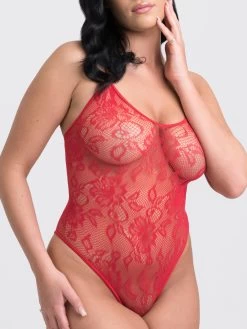 Lovehoney Red Crotchless Lace Spaghetti Strap Teddy -Online Sex toys shop 85643 a34590 red regular 002