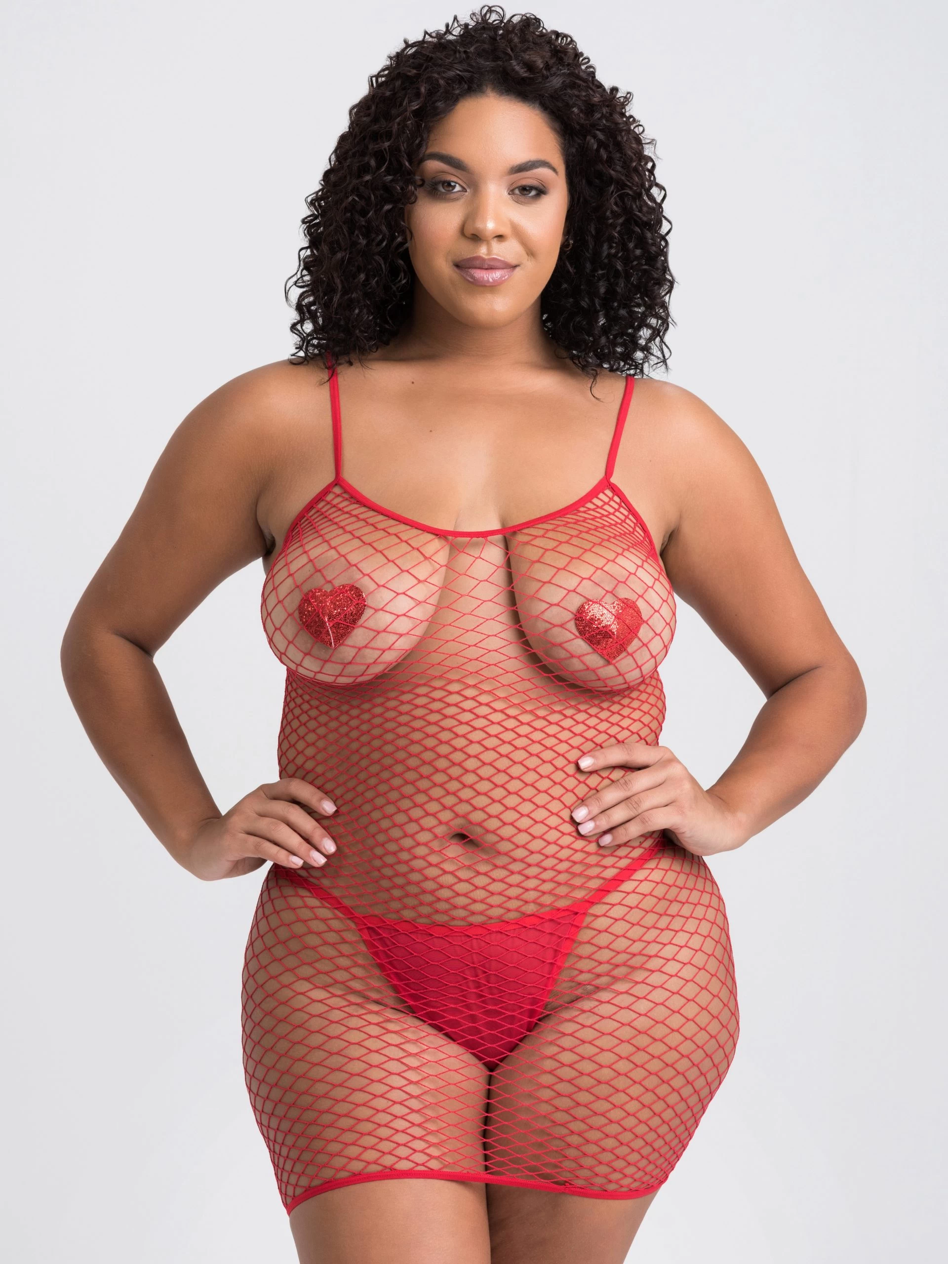 Lovehoney Plus Size Red Fishnet Mini Dress 3 Lovehoney Plus Size Red Fishnet Mini Dress