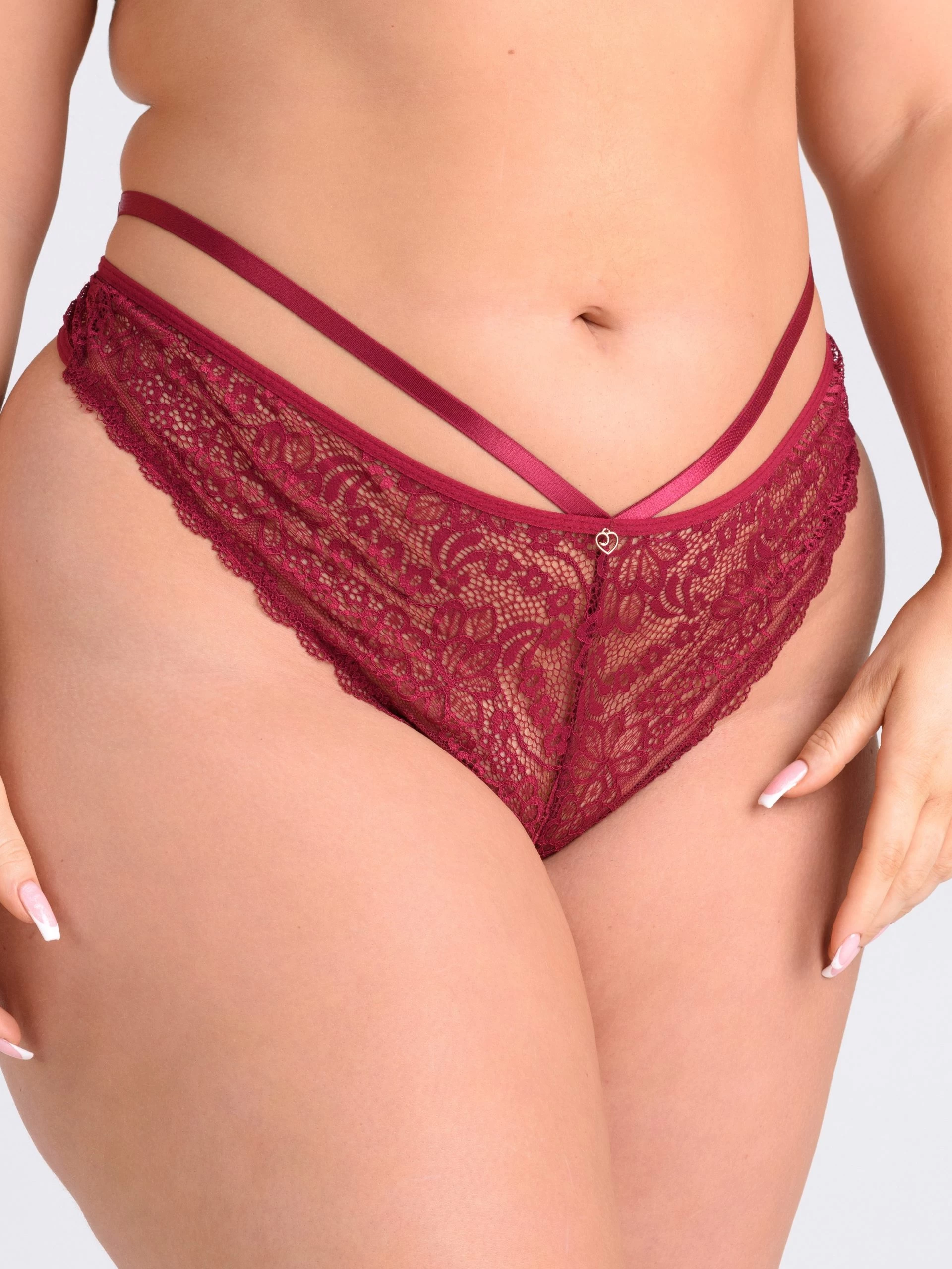 Lovehoney Plus Size Late Night Liaison Wine Crotchless Thong 3 Lovehoney Plus Size Late Night Liaison Wine Crotchless Thong