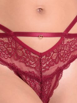Lovehoney Late Night Liaison Wine Crotchless Brazilian Panties -Online Sex toys shop 85843 a48112 wine regular 002