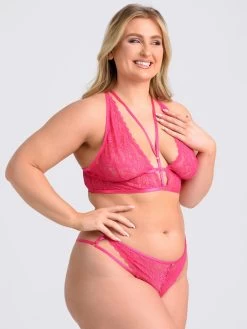 Lovehoney Plus Size Late Night Liaison Hot Pink Crotchless Lace Bra Set 8 Lovehoney Plus Size Late Night Liaison Hot Pink Crotchless Lace Bra Set -Online Sex toys shop 85895 a48107 hot pink x size 002