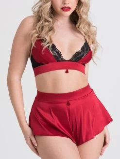 Lovehoney Empress Red Satin Bra And Shorts Set
