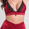 Lovehoney Plus Size Empress Red Satin Bra And Shorts Set