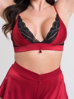 Lovehoney Plus Size Empress Red Satin Bra And Shorts Set