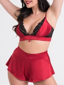 Lovehoney Plus Size Empress Red Satin Bra And Shorts Set -Online Sex toys shop 85928 a48188 red x size 002