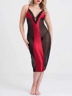 Online Sex toys shop 21 Lovehoney Empress Red Satin Long Slip