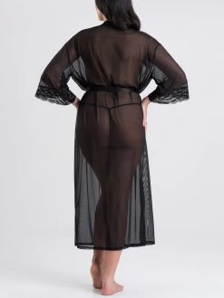 Lovehoney Plus Size Empress Black Mesh Long Robe -Online Sex toys shop 85936 a48192 black x size 002