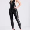 Lovehoney Fierce Leather Look Lace-Up Black Catsuit -Online Sex toys shop 85948 a48198 black regular 000