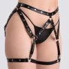 Lovehoney Fierce Wet Look Studded Garter Set -Online Sex toys shop 85983 a48222 black regular 000
