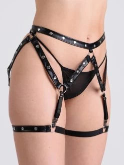 Lovehoney Fierce Wet Look Studded Garter Set