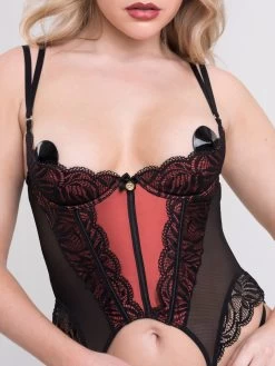 Lovehoney Dark Paradise Black And Copper Bustier Set