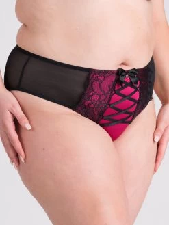 Lovehoney Plus Size Boudoir Belle Cherry High-Waisted Brazilian Garter Panties 7 Lovehoney Plus Size Boudoir Belle Cherry High-Waisted Brazilian Garter Panties -Online Sex toys shop 86006 a48233 black x size 002
