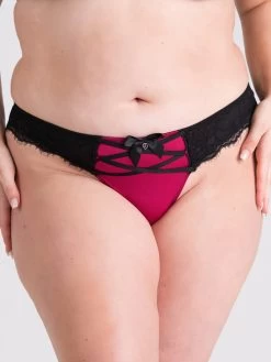 Lovehoney Plus Size Boudoir Belle Cherry Garter Thong -Online Sex toys shop 86011 a48235 black x size 002