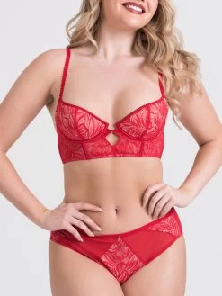 Lovehoney Parisienne Charm Red Lace Crotchless Bra Set -Online Sex toys shop 86026 a47870 red regular 003