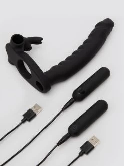 Lovehoney Double Buzz Vibrating Rabbit Double Penetration Strap-On 12 Lovehoney Double Buzz Vibrating Rabbit Double Penetration Strap-On -Online Sex toys shop 86054 a48263 black 004
