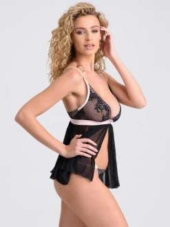 Lovehoney Lustrous Lace Black Cami Set -Online Sex toys shop 86071 a48280 black regular 002