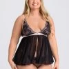 Lovehoney Plus Size Lustrous Lace Black Cami Set -Online Sex toys shop 86073 a48280 black x size 000