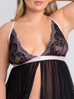 Lovehoney Plus Size Lustrous Lace Black Cami Set -Online Sex toys shop 86073 a48280 black x size 002