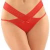 Fantasy Lingerie Bottoms Up Red Lace And Mesh Panties