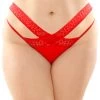 Fantasy Lingerie Plus Size Bottoms Up Red Lace And Mesh Panties -Online Sex toys shop 86164 a48347 red x size 000