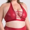 Lovehoney Plus Size Fierce Leather Look Lace-Up Red Halterneck Bra -Online Sex toys shop 86230 a48411 red x size 000