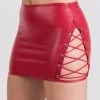 Lovehoney Fierce Leather Look Lace-Up Red Skirt -Online Sex toys shop 86233 a48413 red regular 000