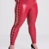 Lovehoney Plus Size Fierce Leather Look Lace-Up Red Leggings -Online Sex toys shop 86245 a48417 red x size 000