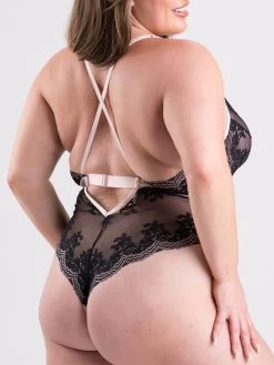 Lovehoney Plus Size Lustrous Lace Sheer Black Teddy -Online Sex toys shop 86251 a48422 black x size 002