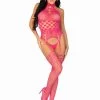 Leg Avenue Raspberry High Neck Bodystocking -Online Sex toys shop 86321 a48480 pink regular 000