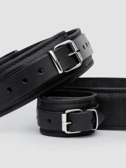 DOMINIX Deluxe Premium Leather Wrist To Thigh Restraint -Online Sex toys shop 86384 a48537 black 002