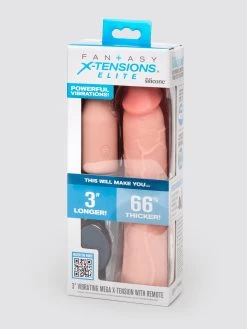 Fantasy X-Tensions 3 Extra Inches Extra Girthy Remote Control Silicone Penis Extender -Online Sex toys shop 86397 a48550 flesh pink 007