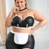 Fantasy Lingerie Plus Size Five Star Service Wet Look Maid Costume