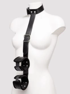 Bondage Boutique Faux Leather Collar To Wrist Restraints