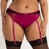 Lovehoney Plus Size Satin Romance Purple High-Waisted Crotchless Garter Thong -Online Sex toys shop 86543 a48662 purple x size 000