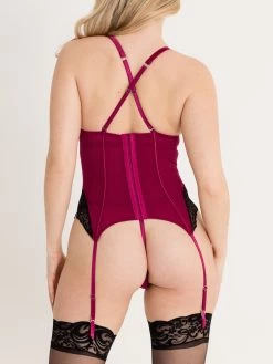 Lovehoney Satin Romance Purple Basque Set -Online Sex toys shop 86545 a48664 purple regular 003