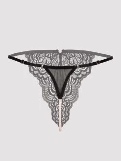 Lovehoney Plus Size Satin Romance Black Lace Pearl Thong 13 Lovehoney Plus Size Satin Romance Black Lace Pearl Thong -Online Sex toys shop 86553 a48668 black x size 005